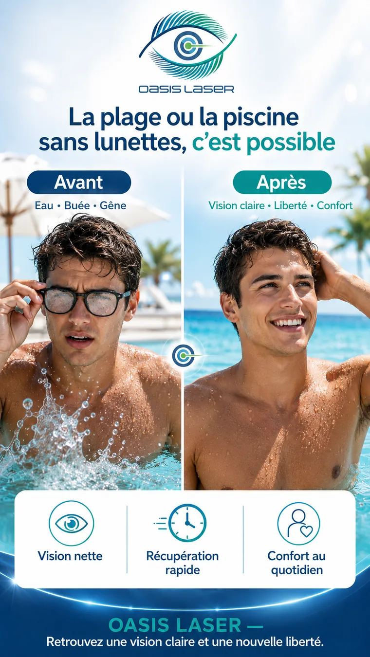 Plage et piscine sans lunettes